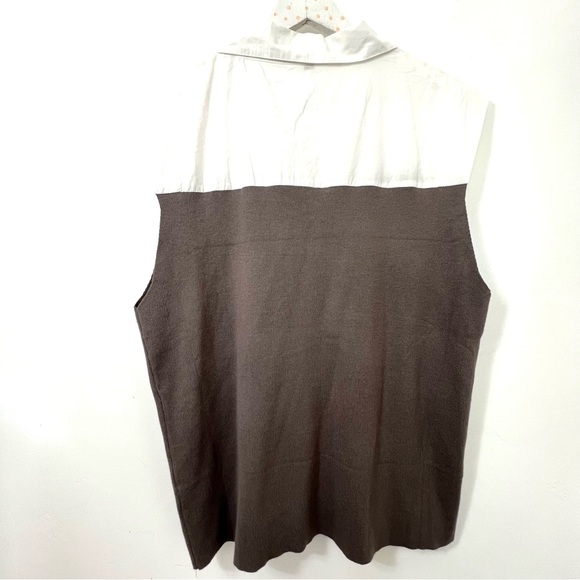 Ontwelfth White Brown Top, size 3X, lovely fabric gem buttons quality material - Picture 5 of 11